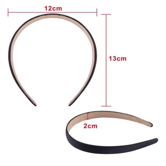 10 Pack Black Matte Satin Headbands, Bulk, Crafts, 2 Centimeters thick - Picture 7 of 8